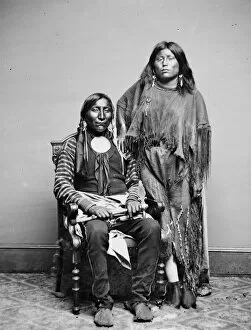 Buckskin Gallery: Lone Wolf and his wife Etla, Kiowa Indians, between 1855 and 1865. Creator: Unknown