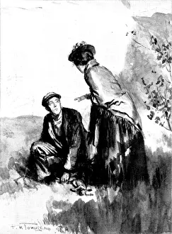 Gissing Prints: Lonesome Anne: Then Anne stepped out and laid her hand upon him, 1898. Creator: Unknown