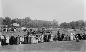 Pony Prints: Long Branch, 1918, judging ponies, 1918. Creator: Bain News Service