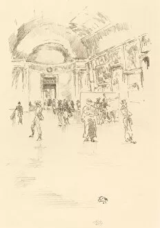 The Long Gallery, Louvre, 1894. Creator: James Abbott McNeill Whistler