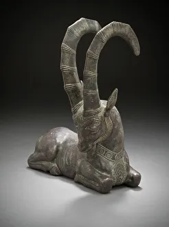 Near East Prints: Long-Horned Ibex, Modern. Creator: Unknown