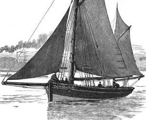Long-line fishing in the North Sea, off to sea down the Thames, 1886. Creator: Unknown
