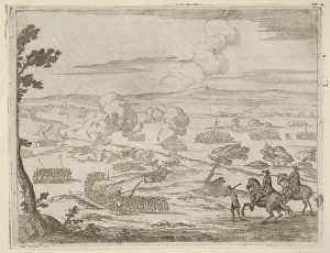 Bartolomeo Prints: After a Long March, Francesco I d Este Passes with the River of Cassano with his Army