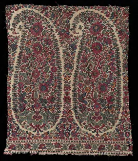 Kashmir Prints: Long Shawl Fragment, 1820-1825. Creator: Unknown