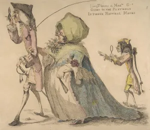 Monocle Prints: Long Thomas and Mad-le G-d Going to the Pantheon in Their Natural Masks, May 1, 1773