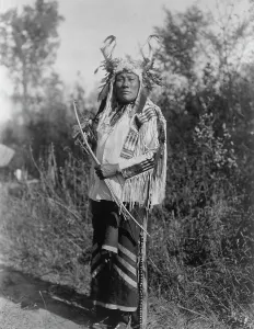 Sioux Prints: Long Time Dog-Hidatsa, c1908. Creator: Edward Sheriff Curtis