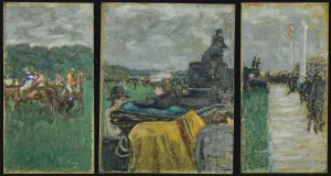 Bonnard Gallery: The Longchamp Racecourse (Les courses a Longchamp). Triptych, 1897. Artist: Bonnard