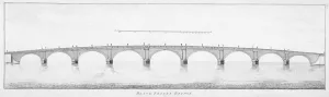Blackfryars Bridge Prints: Longitudinal section of Blackfriars Bridge, London, 1766