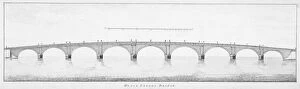Blackfryars Bridge Gallery: Longitudinal section of Blackfriars Bridge, London, 1766