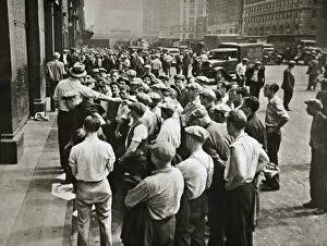 Boss Gallery: Longshoremen being picked out by a boss, New York, USA, 1920s or 1930s