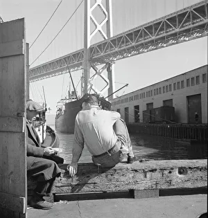 Dock Worker Prints: Longshoremen's lunch hour, San Francisco waterfront