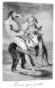 Look how solemn they are!, 1799. Artist: Francisco Goya