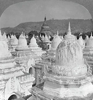 Looking over the 450 pagodas at Mandalay, Burma, 1908. Artist: Stereo Travel Co