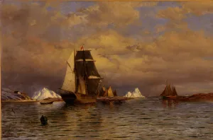 Iceberg Prints: Looking out of Battle Harbor, 1877. Creator: William Bradford