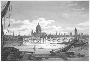 Blackfryars Bridge Gallery: Looking towards Blackfriars Bridge from the west, London, 1810