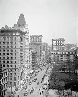 Broadway New York Prints: Looking up Broadway from City Hall, New York, c1903. Creator: Unknown