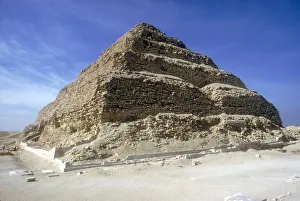 Looking up from the foot of Step Pyramid of King Djoser (Zozer), Saqqara, Egypt, c2600 BC Looking up from the foot of Step Pyramid of King Djoser (Zozer), Saqqara, Egypt, c2600 BC