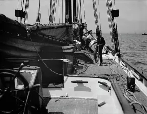 Equipment Prints: Looking forward on pilot boat no. 2, between 1900 and 1905. Creator: Unknown