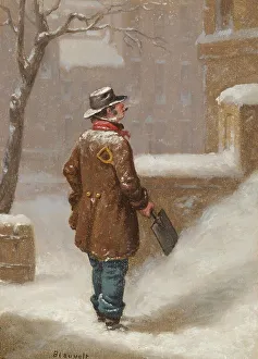 Shovel Prints: Looking For a Job (Snow Shoveller), c1859. Creator: Charles Felix Blauvelt