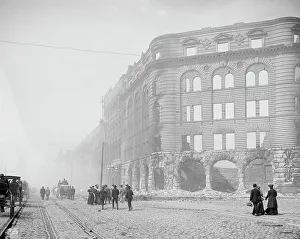 Earthquake Prints: Looking up Market St. from near ferry, San Francisco, Cal. c1906. Creator: Unknown