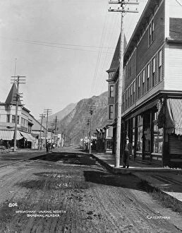 Darkness Collection: Looking north on Broadway Street, between c1900 and c1930. Creator: Unknown