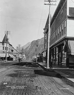 Muddy Prints: Looking north on Broadway Street, between c1900 and c1930. Creator: Unknown