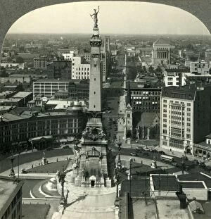 Indiana Collection: Looking North over Soldiers and Sailors Monument in the Heart of Indianapolis, Ind