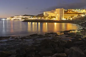 Gran Canaria Prints: Looking towards Patalavaca from Arguineguin, Gran Canaria, Canary Islands, Spain
