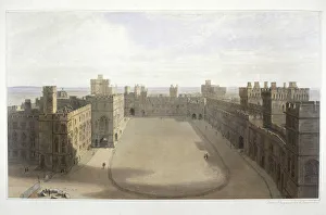 Daniell Prints: Looking onto the Quadrangle at Windsor, c1825-1830. Artist: William Daniell