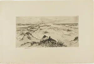 Etchings Prints: Looking Over the Sand Dunes - Easthampton, 1880. Creator: Thomas Moran