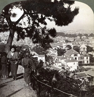 Images Dated 17th July 2008: Looking south-east from the pine crowned heights of Suwa-yama over Kobe, Japan, 1904