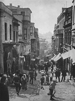 Hodder Stoughton Prints: Looking down Step Street, Constantinople, 1913