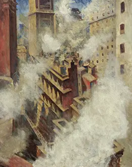 Manhattan Prints: Looking Down Into Wall Street, 1919
