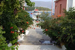 Ionian Islands Prints: Looking towards the waterfront, Fiskardo, Kefalonia, Greece