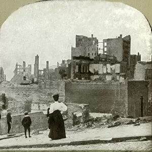 Devastation Gallery: Looking west from the Jewish Synagogue, 1906. Creator: Unknown