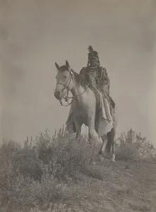 Apsaroke Prints: On the lookout, 1908. Creator: Edward Sheriff Curtis