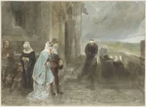 Looking Out Prints: On the lookout, scene from the 12th century, 1880. Creator: Charles Rochussen