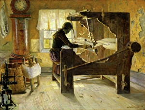 Loom Prints: At the Loom, 1890. Creator: Gustav Wentzel