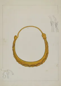 Gertrude Bennett Prints: Loop Earring, c. 1937. Creator: Tulita Westfall