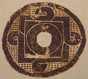 Byzantine Period Prints: Looped Roundel from a Blanket or Cover, 300s-400s. Creator: Unknown
