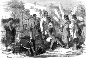 Burmese Prints: Looshais on the frontier of Bengal, 1872. Creator: Felix Elie Regamey