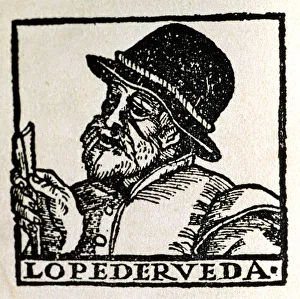 Images Dated 14th May 2007: Lope de Rueda (1500-1565, Spanish playwright, 1567 engraving, on the cover of the