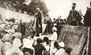 Arthur James Balfour Gallery: Lord Balfour speaking at the Hebrew University, Jerusalem, Palestine, 1927. Artist