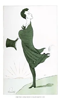 Beerbohm Gallery: Lord Byron, Shaking the Dust of England from his Shoes, 1904.Artist: Max Beerbohm