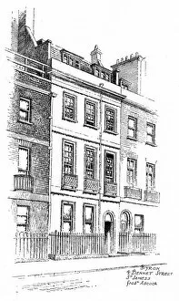 Byron Of Rochdale Gallery: Lord Byrons house, 4 Bennet Street, St James, London, 1912. Artist: Frederick Adcock