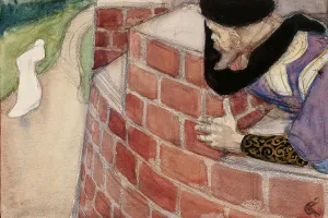 The lord of the castle spying on his daughter, c1900. Creator: Akseli Gallen-Kallela