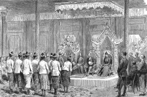 With Lord Dufferin in Burma - Reception of the Viceroy and Lady Dufferin at Mandalay, 1886. Creator: Unknown