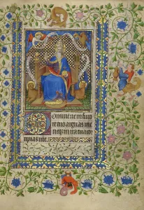 Boucicaut Master Of Prints: The Lord Enthroned between the Altars of the New and Old Law; Book of Hours