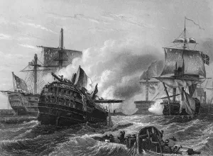 Admiral Earl Howe Collection: Lord Howes victory over the French, 1st June 1794, (c1857). Artist: J Rogers