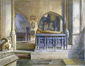 Bishopsgate Prints: Lord and Lady Crosbys monument in St Helens Church, Bishopsgate, City of London, 1883
